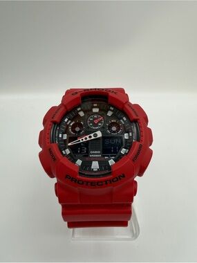 Casio G-SHOCK GA-100B-4A Red Analog Digital Watch